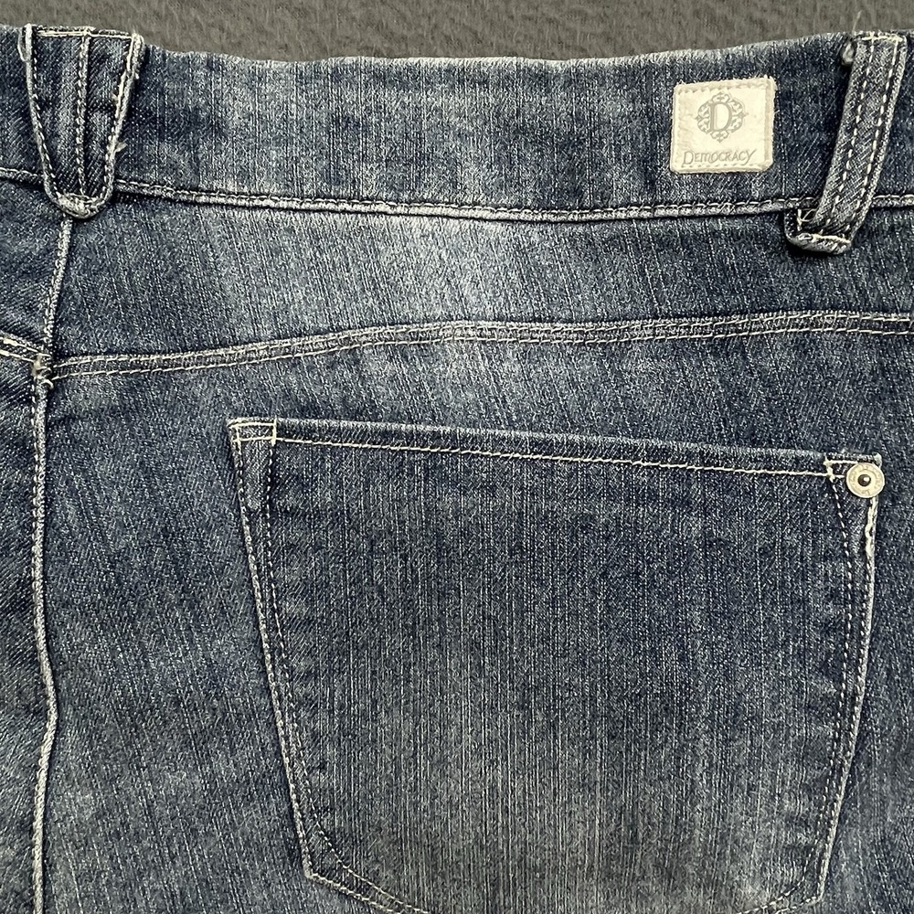 Democracy Patchwork Jeans Sz 12 Jeans Stretchy Distressed Raw Ankle Cropped - Picture 5 of 10